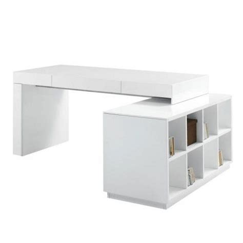 Aria Desk in White Lacquer - L-Shape Desks - Desks | White desk office ...