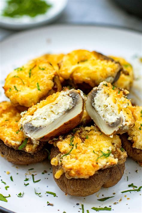 Air Fryer Stuffed Mushrooms