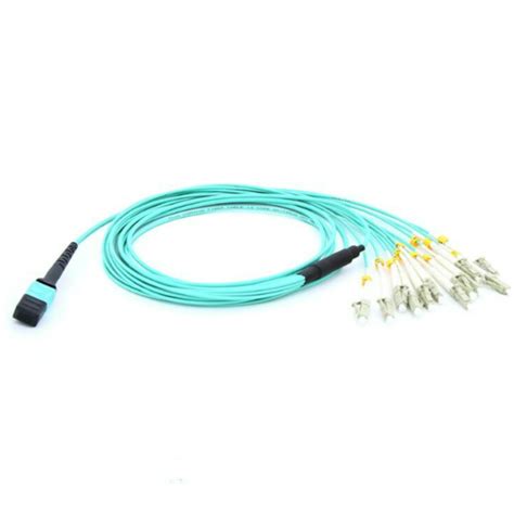 12 Fibers Multimode Om3 Mpo To Lc Breakout Cable