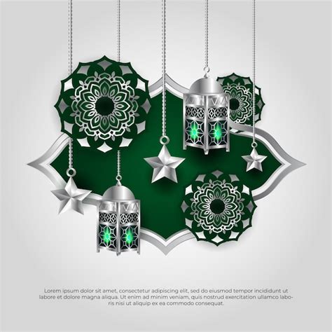 Eid Al Adha Mubarak Mandala Vert Islamique D Toile Et Conception De