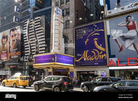 Aladdin Theater Marquee, New Amsterdam Theater, Times Square, West Stock Photo, Royalty Free ...