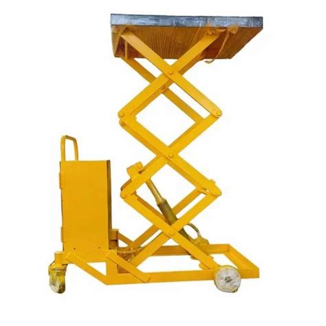 2 Ton Electric Scissor Lift Table Running Mode Moving Working Height