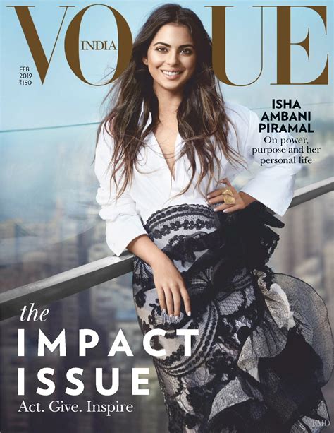 Cover Of Vogue India With Isha Ambani Piramal February 2019 Id 48769 Magazines The Fmd