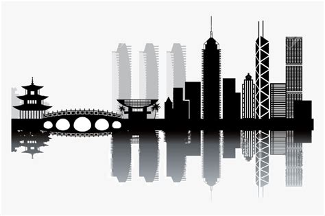 Hong Kong Skyline Silhouette - Hong Kong City Skyline Silhouette, HD ...