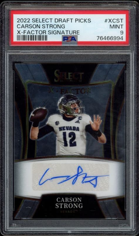 2022 Panini Select Draft Picks Carson Strong X Factor Signatures X CST