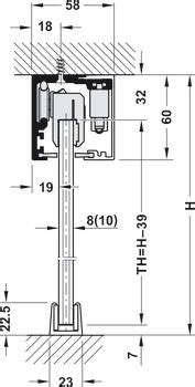 Schiebetürbeschlag Häfele Slido D Line12 50F 80F 120F Garnitur