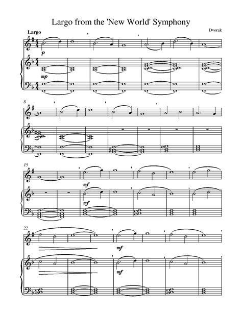 Dvořák Largo from New World Symphony Sheet music for Clarinet