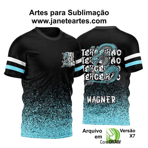 Arte Vetor Estampa Camisa TERCEIRÃO Dragão 2024 Modelo 03 Janete Artes