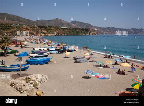 Burriana Beach Nerja Malaga Andalusia Spain Playa De Burriana Nerja