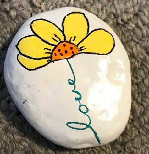 Stone Art Painting Pebble Painting Pebble Art Diy Painting Flower