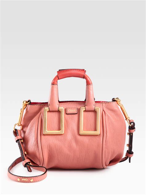 Chlo Mini Ethel Leather Crossbody Bag In Pink Lyst