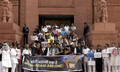 Demand For Jpc Probe Into Adani Issue India Bloc Mps Protest In