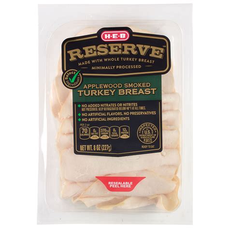 H E B Reserve Applewood Smoked Turkey Breast Lunch Meat Shop Meat At