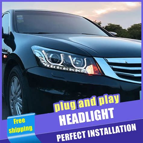 Car Style Led Headlights For Honda Accord 2010 2012 For Accord Head Lamp Led Drl Lens Double