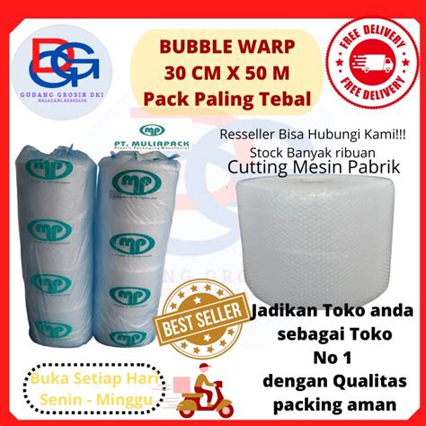 Jual Plastik Bubble Wrap M X Cm Pack Biru Merk Mulia Pack Tebal