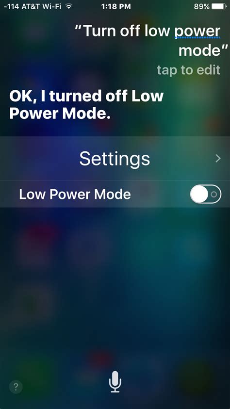 Turn Iphone Battery Saving Low Power Mode On And Off With Siri