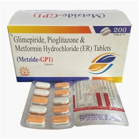 Metzide GP1 Glimepiride Pioglitazone Extended Release Metformin Tablet