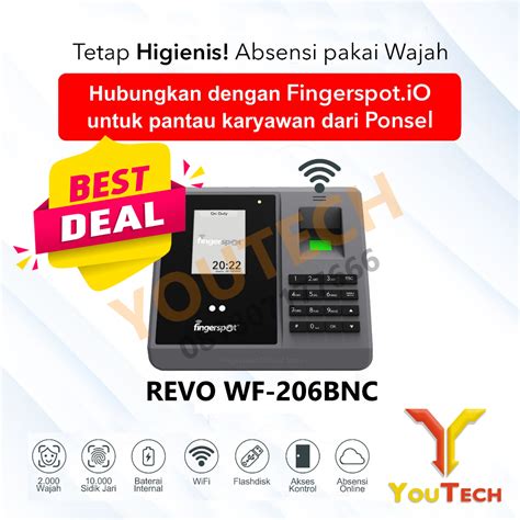 Jual Mesin Absensi Fingerspot REVO WF 206 BNC Wajah Support Wifi