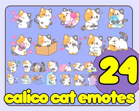 Calico Cat Emotes Cute Cat Twitch Emotes Cute Calico Emotes Twitch