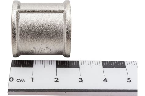 Муфта STI латунная Ду15 (1/2") Ру16 никелированная, внутренняя резьба ...