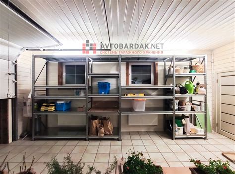 Обустройство системы хранения в гараже - напольный стеллаж высотой 2,5 ...