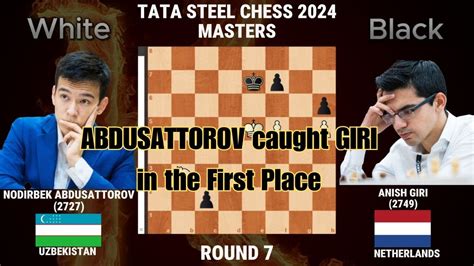 Abdusattorov Caught Giri In The Lead TATA STEEL CHESS MASTERS 2024