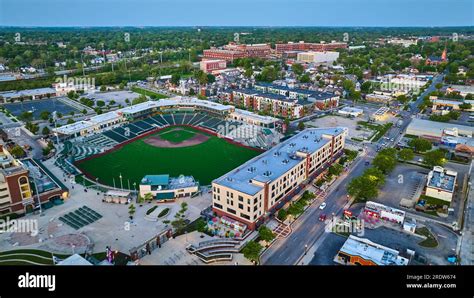 Downtown Fort Wayne City Skyscape Aerial Parkview Stadium Tin Caps