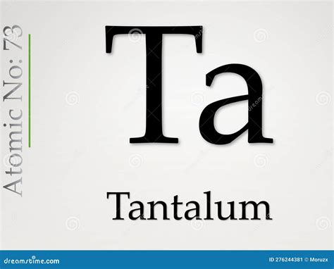 Tantalum Chemical Element Symbol On Light Background Stock Illustration