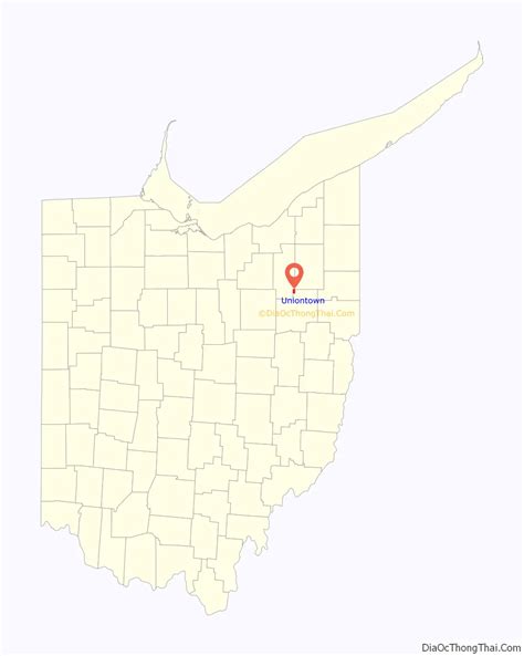 Map of Uniontown CDP, Ohio - Thong Thai Real