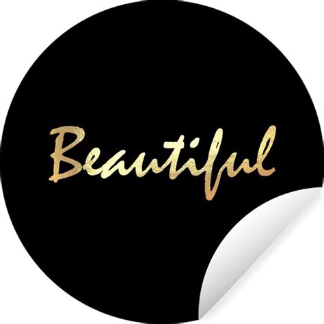 WallCircle Muurstickers Behangcirkel Quote Beauty Zwart