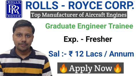 Rolls Royce Hiring For Fresher Graduate Engineer Trainees I Bulk Hiring