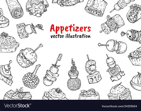 Appetizer food poster background - black and white