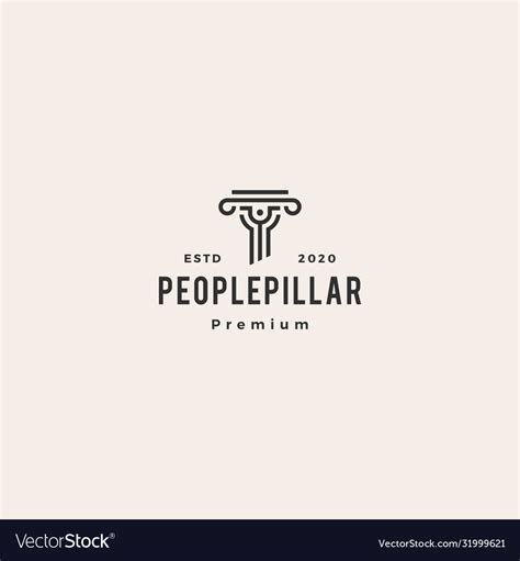 People Pillar Hipster Vintage Logo Icon Royalty Free Vector