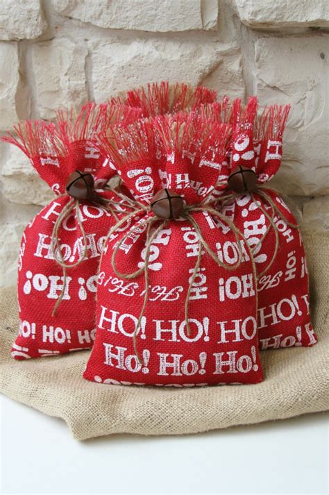 Burlap Gift Bags Shabby Chic Christmas Wrapping By Fourrdesigns