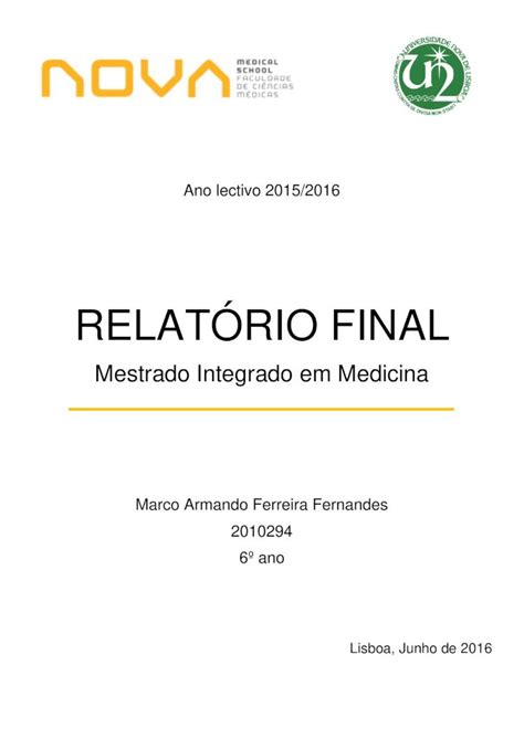 Pdf Relat Rio Final Run Unl Pt Armando Ferreira A Profiss O