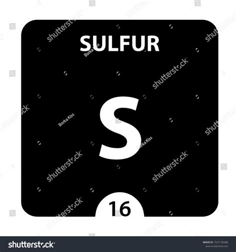 Sulfur Symbol Sign Sulfur Atomic Number Stock Illustration 1527176486 ...