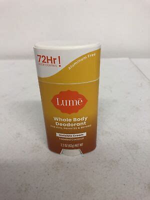 Lume Invisible Cream TOASTED COCONUT Whole Body Deodorant 72Hr No