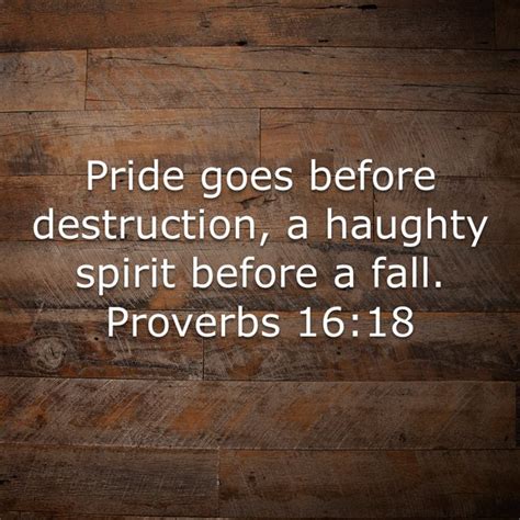 Proverbs 16 18 pride goes before destruction a haughty spirit before a ...