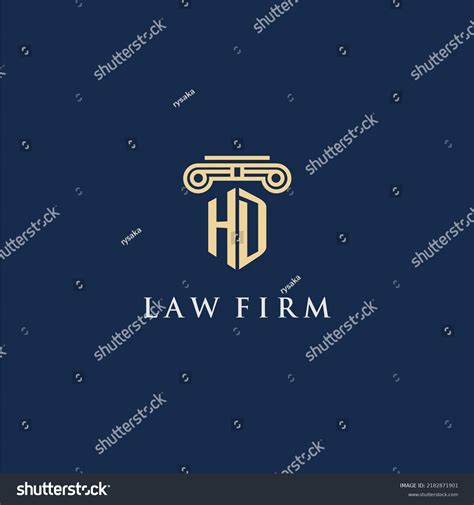 Hd Monogram Initial Logo Lawfirm Pillar Stock Vector Royalty Free