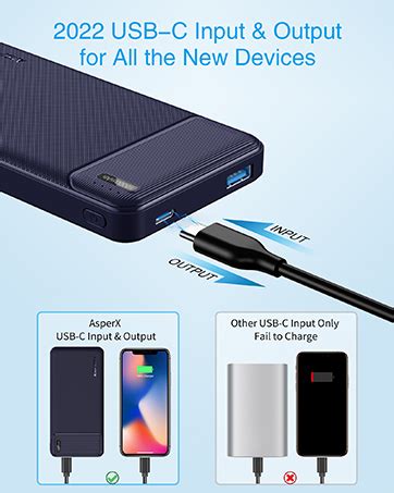 Asperx Pack Power Bank Mah Portable Charger With Usb C Input