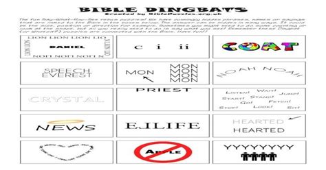 Bible Dingbats Fun Say What You See Rebus Puzzles