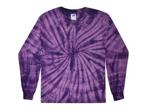 Colortone Tie Dye Plain Colors Long Sleeve Shirts Men Adult S To 3xl