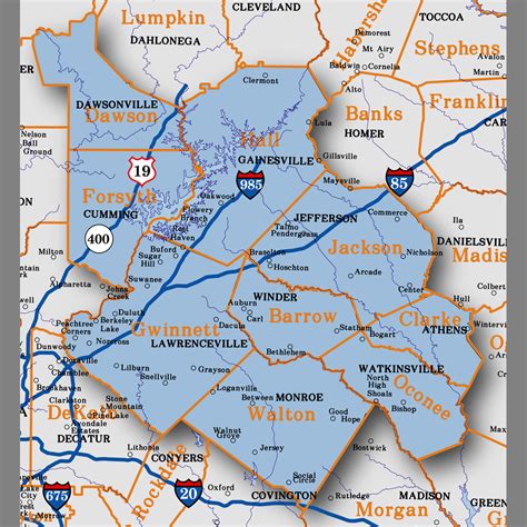 Map Of North East Georgia Maping Resources