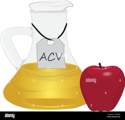 Apple Cider Vinegar And Apple Vector Illustration Stock Vector Image And Art Alamy