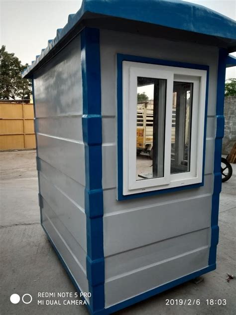 Blue And Grey Modular FRP Portable Security Cabin For Construction Site