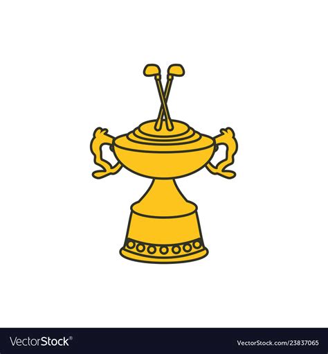 Trophy with sticks golf isolated icon Royalty Free Vector