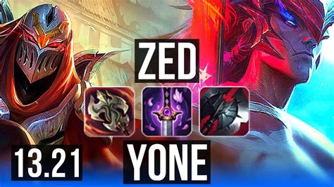 Zed Vs Yone Mid 13 1 7 7 Solo Kills Legendary 500 Games 1 1m