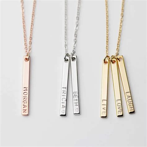 Aliexpress.com : Buy Vertical Personalized Bar Necklace personalized ...