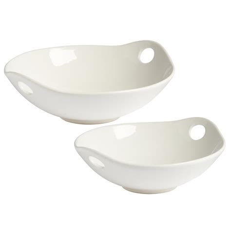 Ceramic Serving Bowl With Cutout Handles Ceramic Bowls Serving Bowls