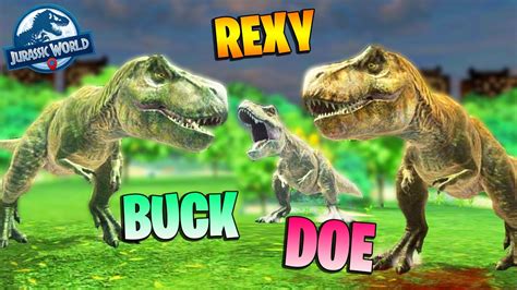 La Familia Tyranosaurus 🦖 Buck Doe Y Rexy Jurassic World Alive Youtube